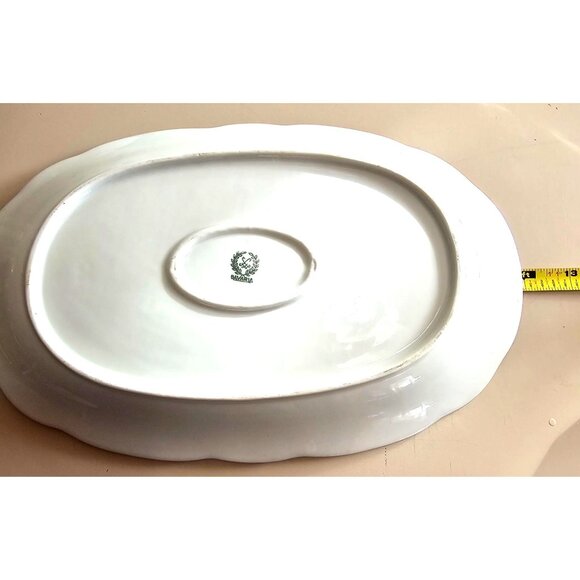 Bavaria Regency Oval Platter 12" scallop edge gold trim Germany vtg Winterling S - Picture 5 of 6